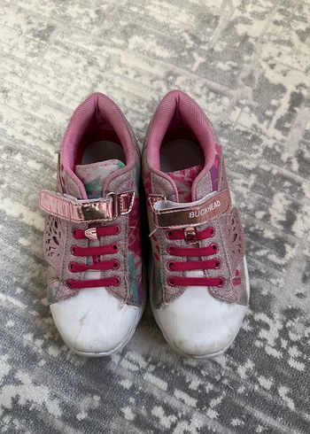 Kız Çocuk Pembe Renkli Bağcıklı Spor Ayakkabı - Görsel 2