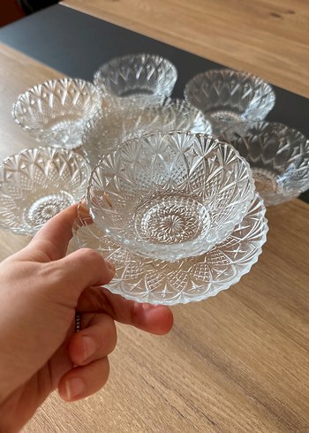 Desenli Cam Kase Seti kristal - Görsel 3