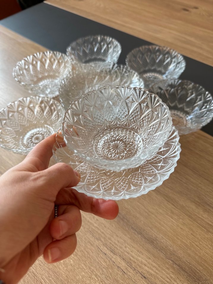 Desenli Cam Kase Seti kristal - Görsel 3