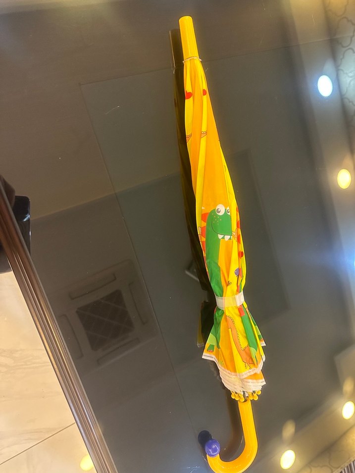 Sarı Dinozor Desenli Kadın Şemsiye - Görsel 3