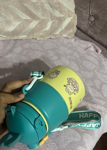 Turkuaz Renkli Çocuk Termos Matara - Görsel 3