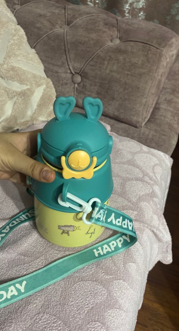 Turkuaz Renkli Çocuk Termos Matara - Görsel 2