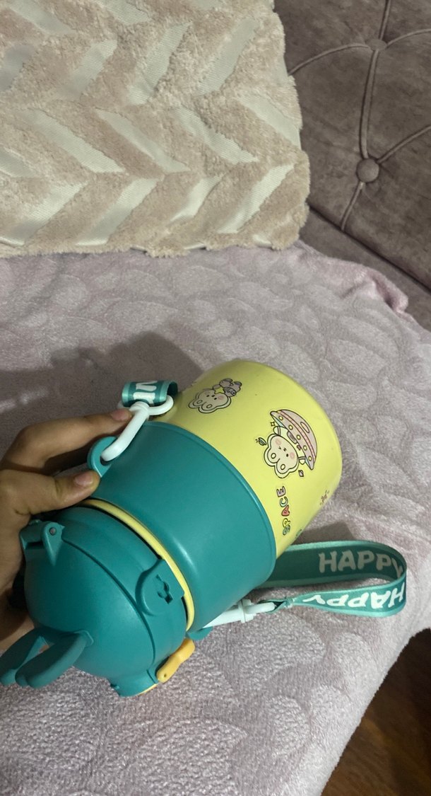 Turkuaz Renkli Çocuk Termos Matara - Görsel 3