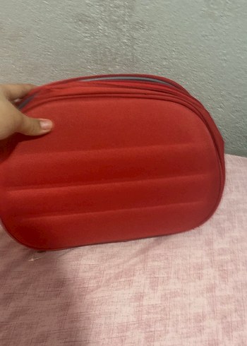 Kırmızı Fermuarlı Kadın Makyaj Çantası - Görsel 2