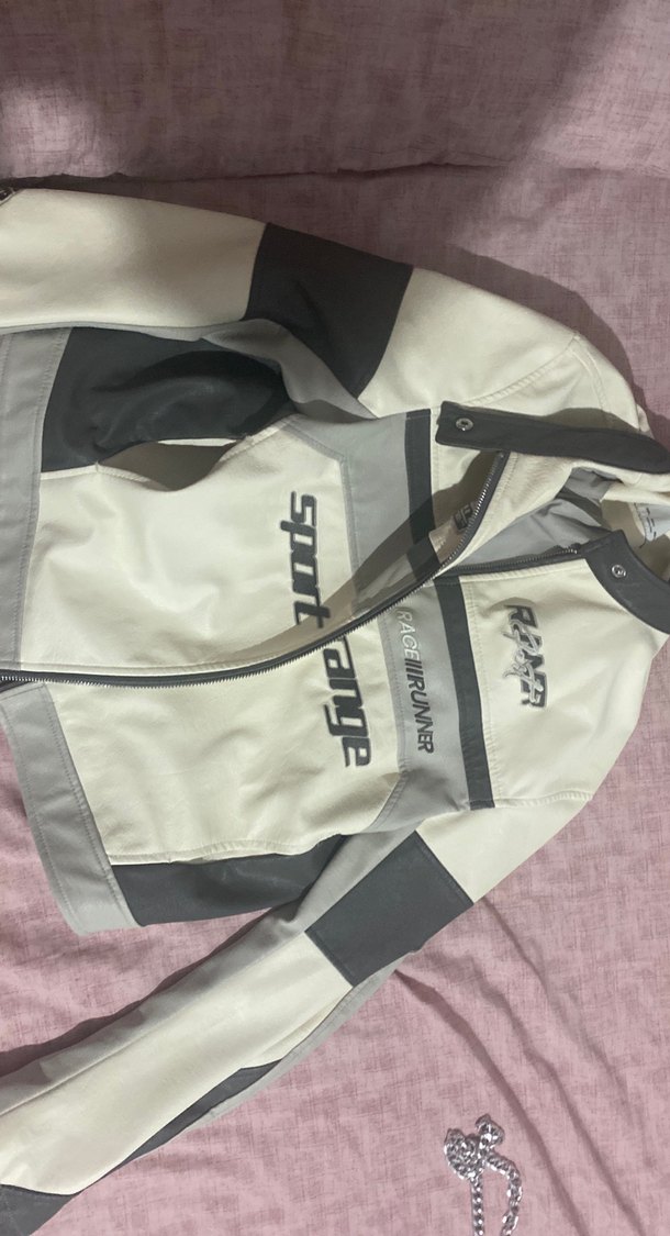 Kadın Beyaz Biker Deri Ceket - Görsel 4