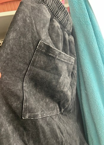 Gri Kadife Salaş Hamile Midi Şort - Görsel 2