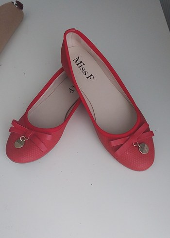 Kırmızı Dolgu Topuklu Kadın Babet - Görsel 2