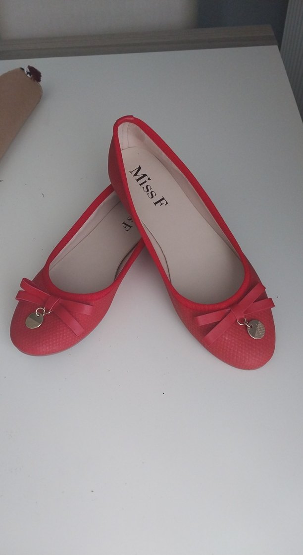 Kırmızı Dolgu Topuklu Kadın Babet - Görsel 2