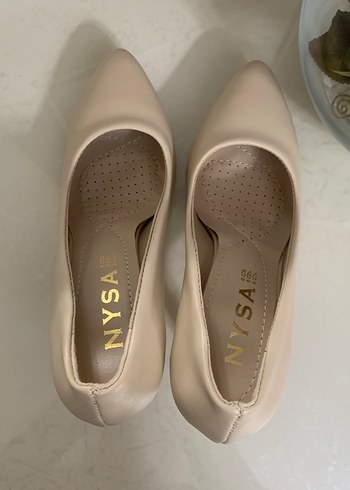 Bej Stiletto Topuklu Kadın Ayakkabı - Görsel 4