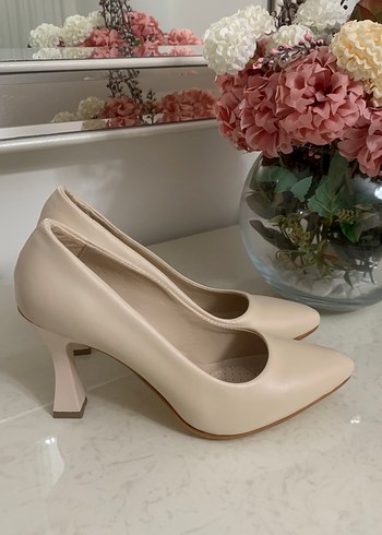 Bej Stiletto Topuklu Kadın Ayakkabı - Görsel 2
