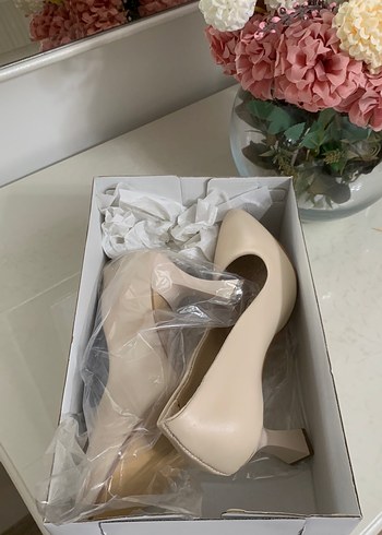 Bej Stiletto Topuklu Kadın Ayakkabı - Görsel 7