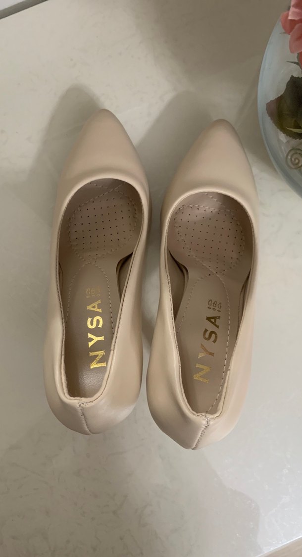 Bej Stiletto Topuklu Kadın Ayakkabı - Görsel 4