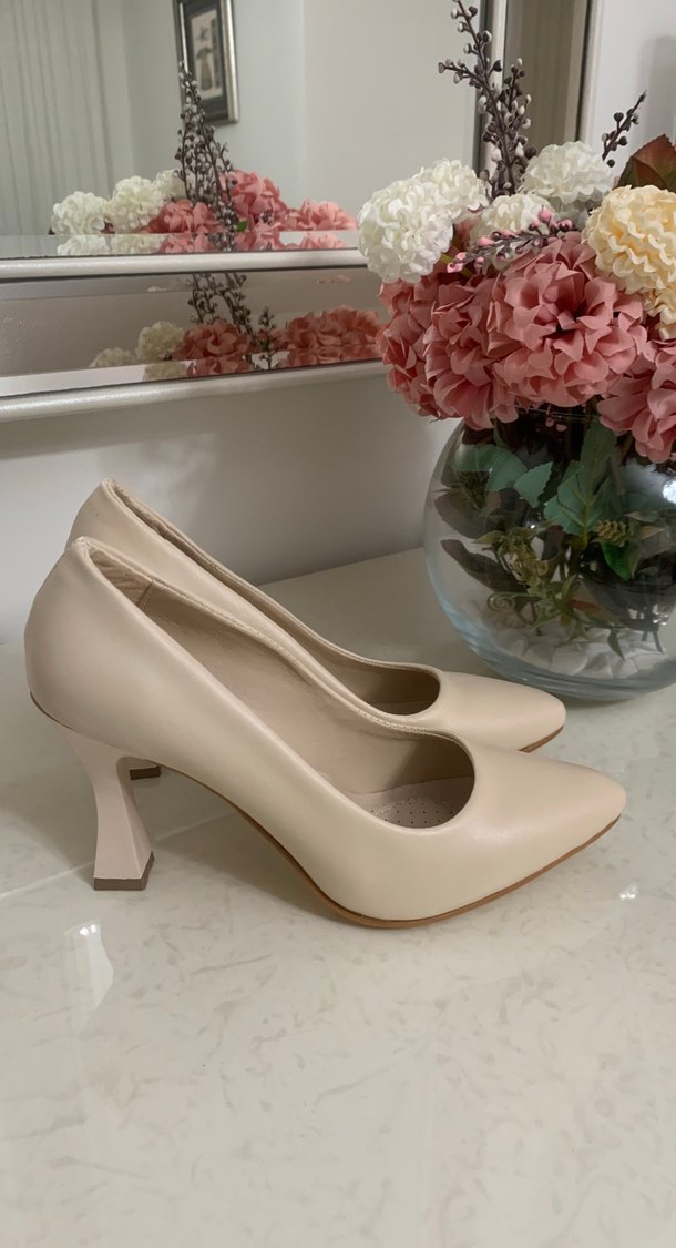 Bej Stiletto Topuklu Kadın Ayakkabı - Görsel 2