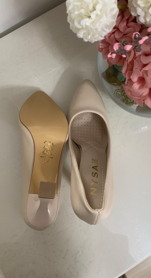 Bej Stiletto Topuklu Kadın Ayakkabı - Görsel 5