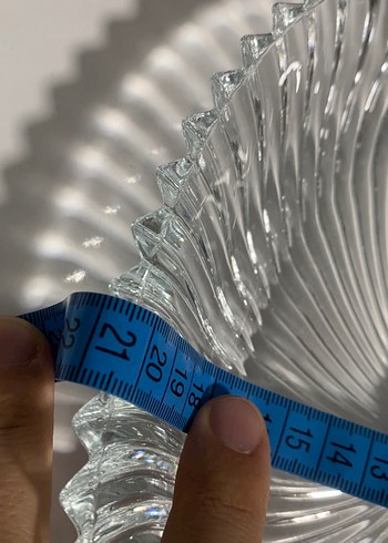 Beyaz Vintage Desenli Oval Cam Tabak - Görsel 5