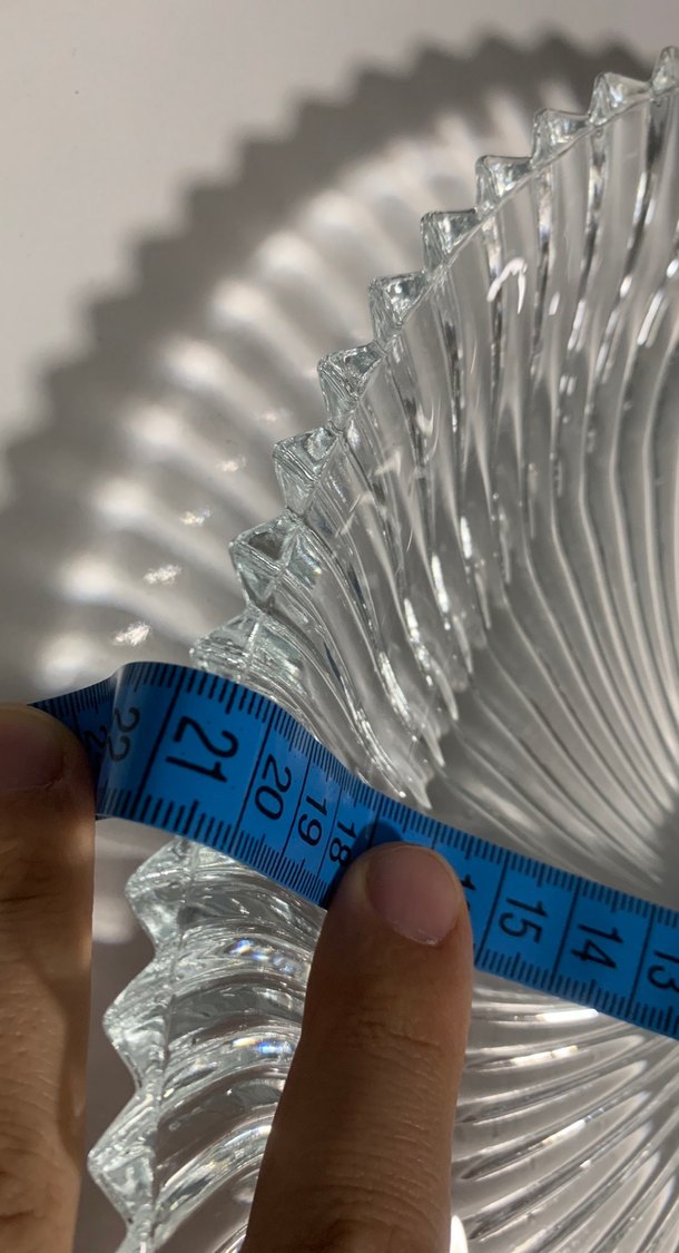 Beyaz Vintage Desenli Oval Cam Tabak - Görsel 5