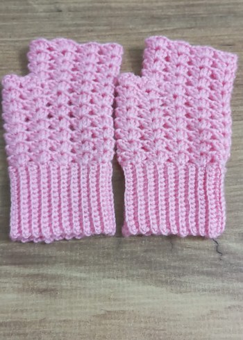 Pembe Örgü Eldiven - Görsel 2