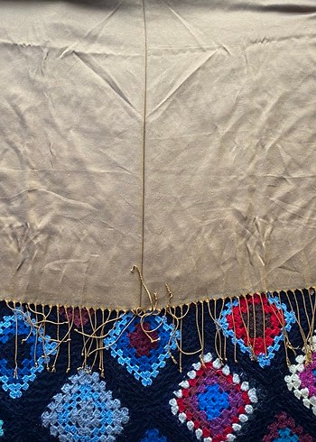 Kadın Camel Renkli Püsküllü Bohem Şal - Görsel 3