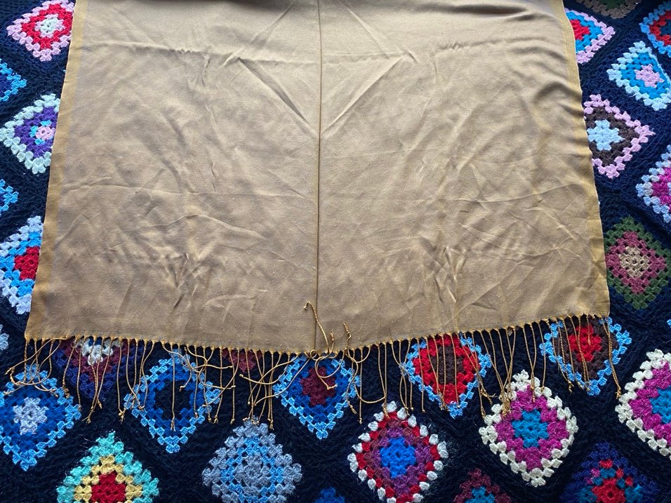 Kadın Camel Renkli Püsküllü Bohem Şal - Görsel 3