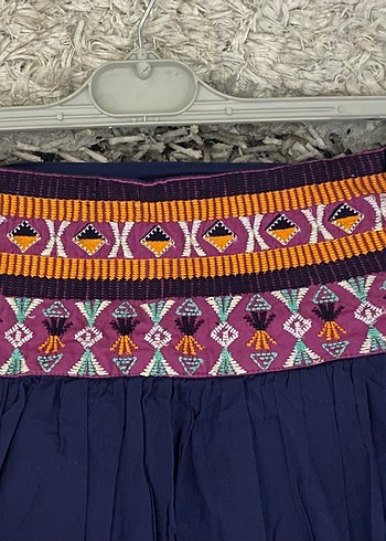 Nakışlı Çok Renkli Uzun Bohem Etek - Görsel 4