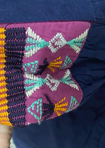 Nakışlı Çok Renkli Uzun Bohem Etek - Görsel 7