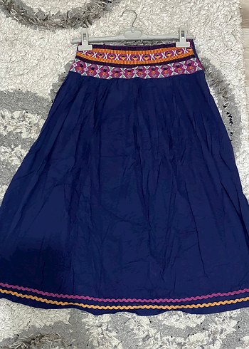 Nakışlı Çok Renkli Uzun Bohem Etek - Görsel 2