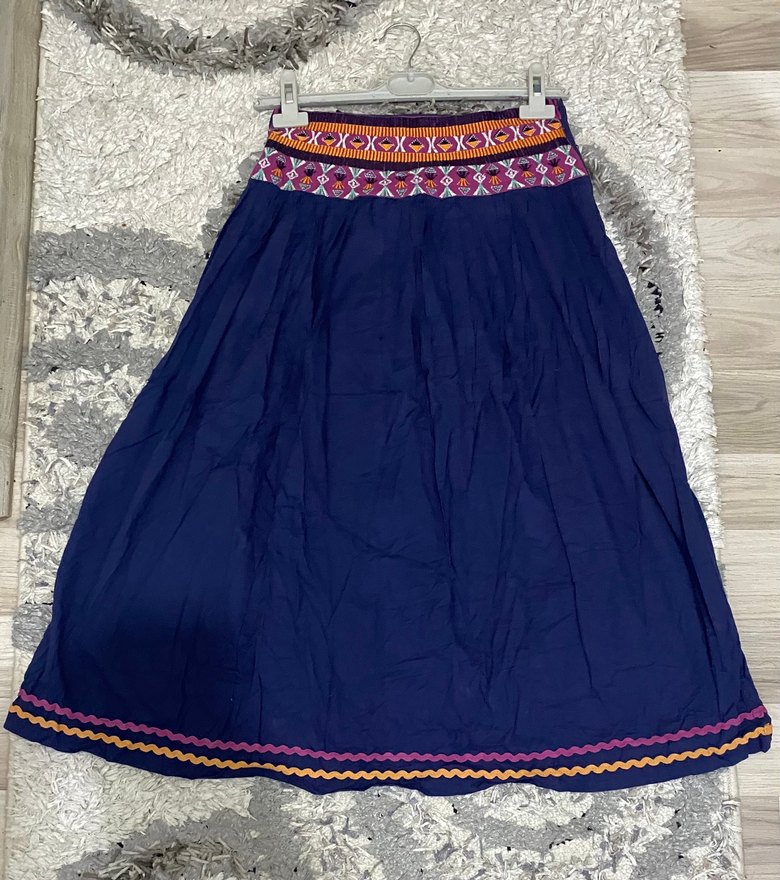 Nakışlı Çok Renkli Uzun Bohem Etek - Görsel 2