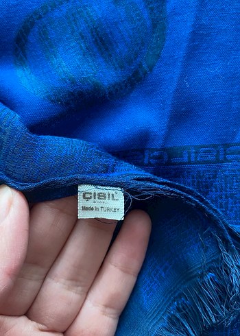 Koyu Mavi Püsküllü Bohem Kadın Şalı - Görsel 4