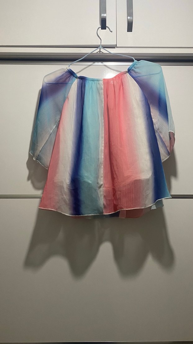 Renkli Drapeli Kız çocuk üst - Görsel 4