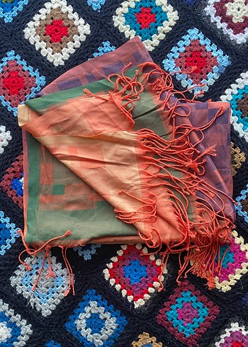 Bohem Çok Renkli Kadın İpek Şal - Görsel 3