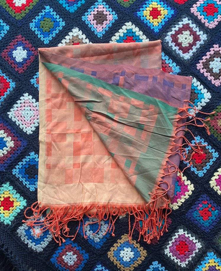 Bohem Çok Renkli Kadın İpek Şal - Görsel 2