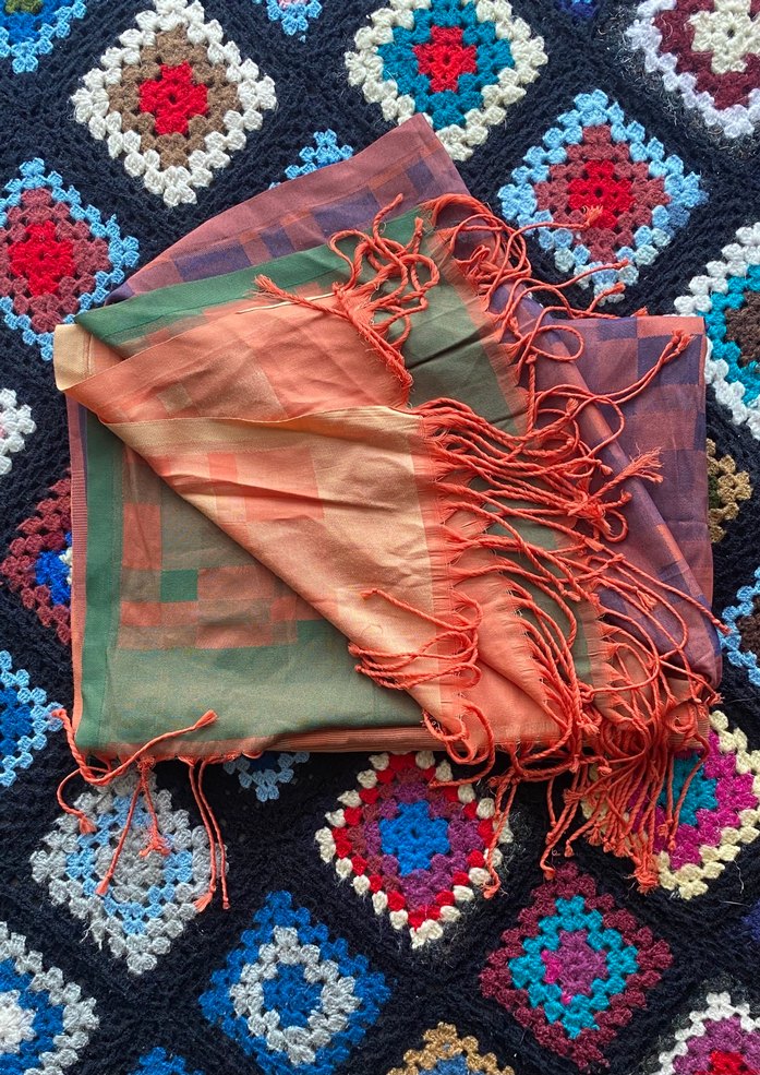 Bohem Çok Renkli Kadın İpek Şal - Görsel 3