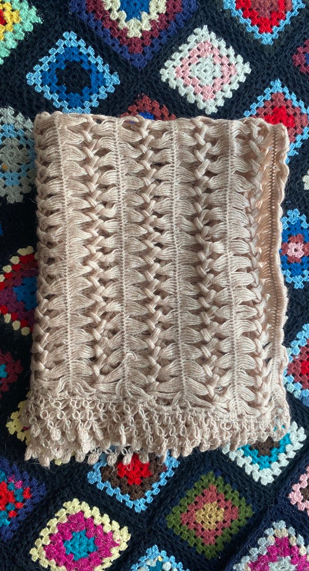 Toz Pembe Örgü Kadın Şal - Görsel 2