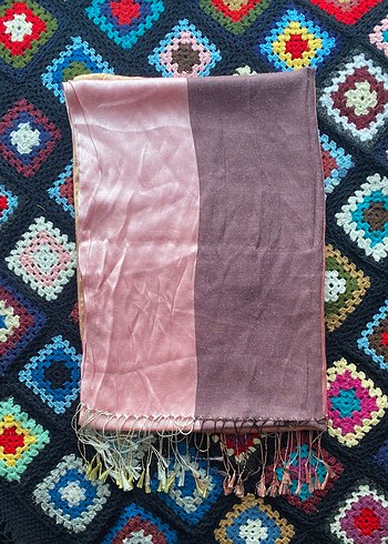 Kadın Çok Renkli İnce İpek Şal - Görsel 2