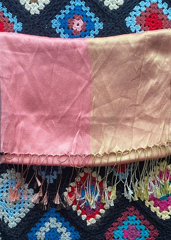 Kadın Çok Renkli İnce İpek Şal - Görsel 3