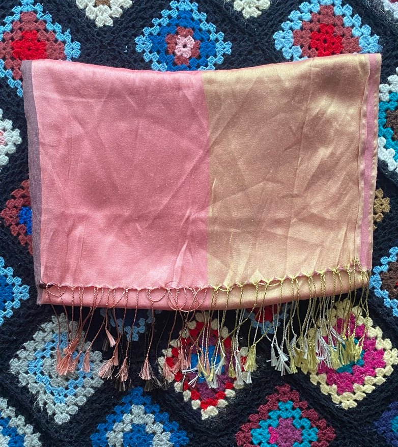 Kadın Çok Renkli İnce İpek Şal - Görsel 3