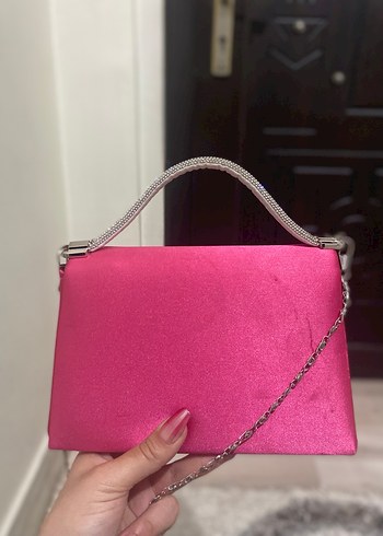 Pembe/Fuşya Zincir Detaylı Kadın Abiye Çanta - Görsel 2