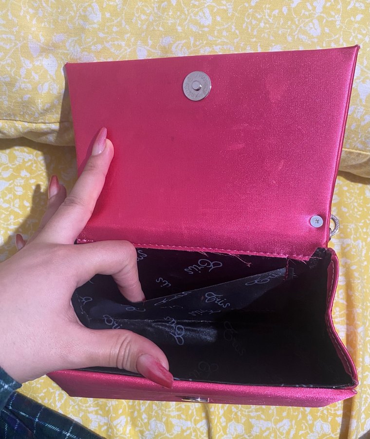 Pembe/Fuşya Zincir Detaylı Kadın Abiye Çanta - Görsel 4