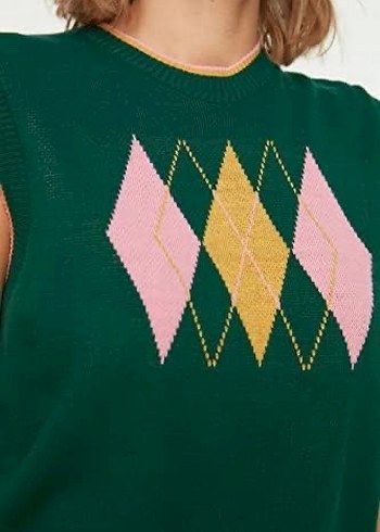 Nakışlı Çok Renkli Triko Kadın Süveter - Görsel 3