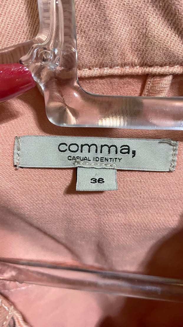 Pembe kadın kot ceket - Görsel 5