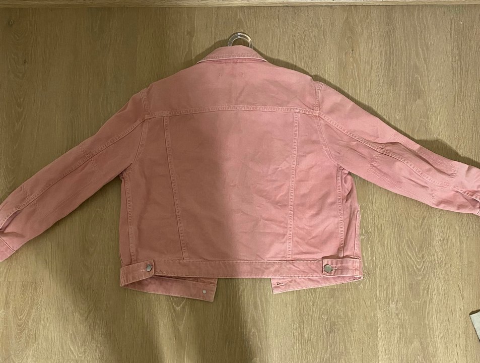 Pembe kadın kot ceket - Görsel 4