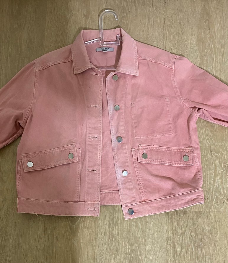 Pembe kadın kot ceket - Görsel 2