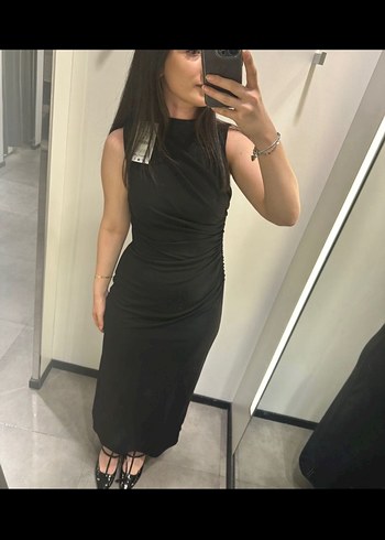 Siyah Midi Kadın Elbise - Görsel 2
