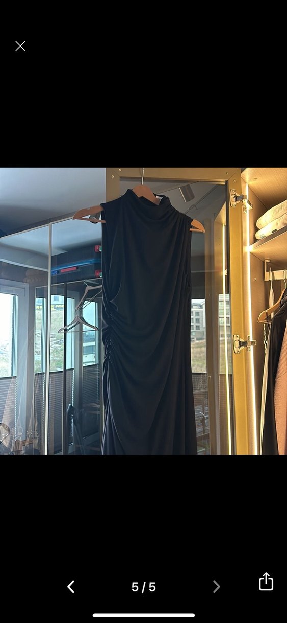 Siyah Midi Kadın Elbise - Görsel 4