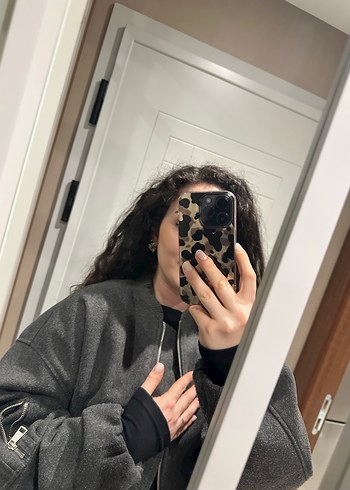 Gri bomber ceket - Görsel 4