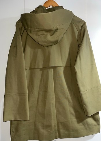 Düğmeli Haki Midi Ceket - Görsel 4