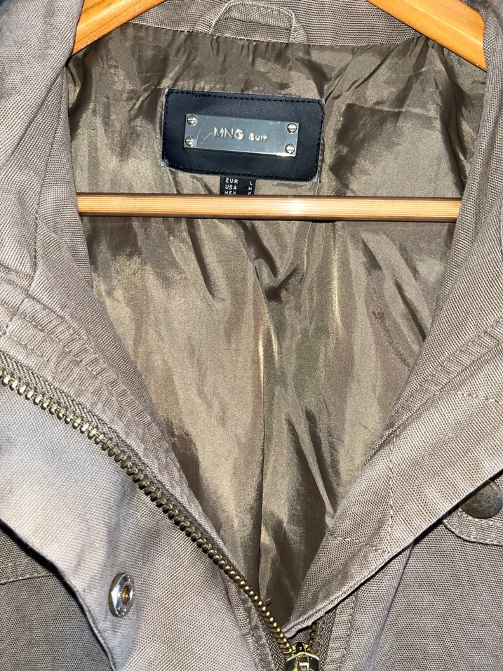 Bej Düğmeli Midi Kadın Keten Ceket - Görsel 3