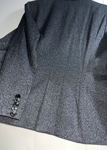 Gri Düğmeli Kadın Blazer Ceket - Görsel 5