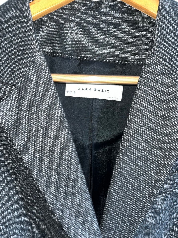 Gri Düğmeli Kadın Blazer Ceket - Görsel 2