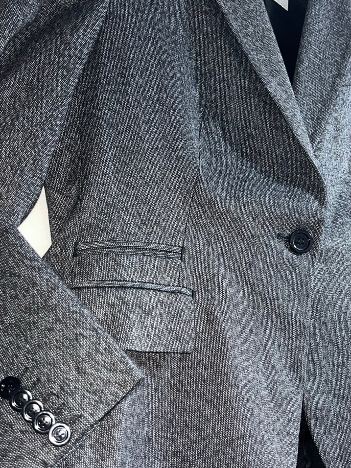 Gri Düğmeli Kadın Blazer Ceket - Görsel 3